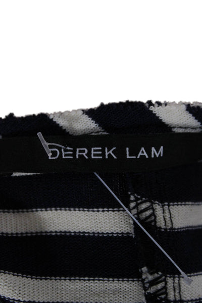 Derek Lam Women Tunic Striped Blue Cotton Sleeveless Round Neck Size 4