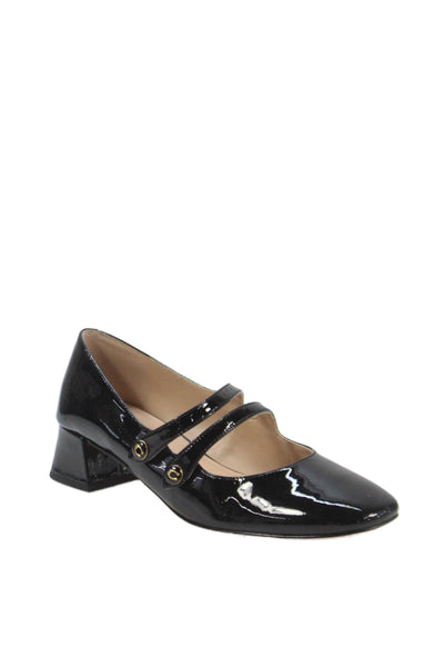 Coach Womens Angelina Patent Leather Mary Jane Heels Black Size 8