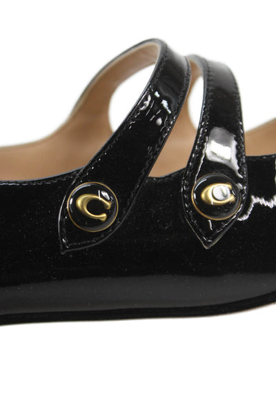 Coach Womens Angelina Patent Leather Mary Jane Heels Black Size 8