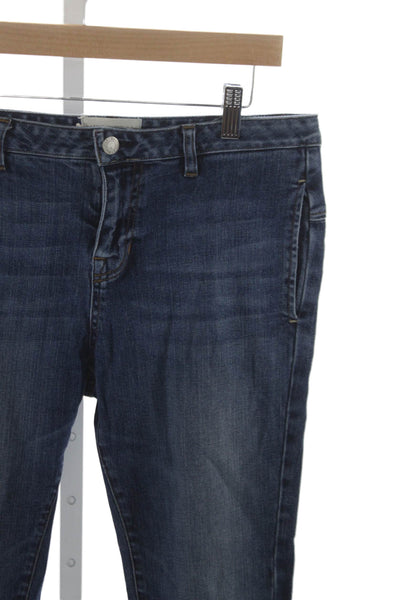 Nili Lotan Womens Cropped Mid Rise Blue Cotton Jeans Size 27