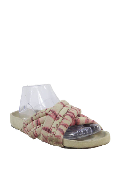Isabel Marant Womens Holden Tie-Dye Crisscross Slide Sandals Beige Size 9