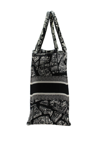 Christian Dior Women's Book Tote Black/White Top Handle Handbag