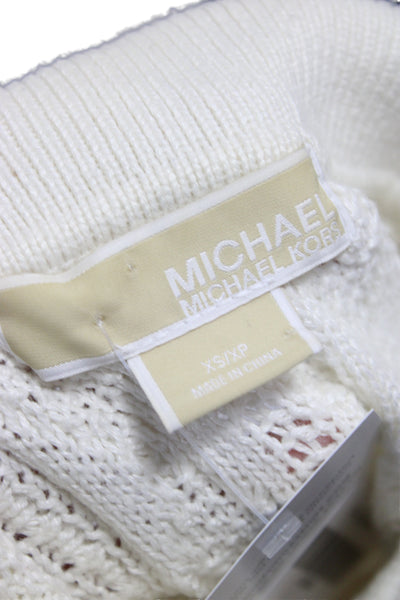 Michael Michael Kors Womens Collared Argyle Pullover Ivory Petite Size XS