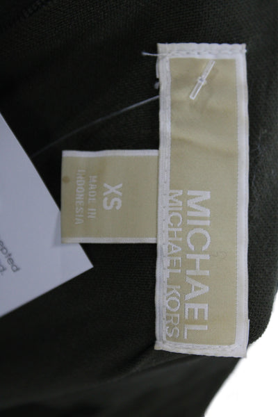 Michael Michael Kors Women Sheath Dress Green Sleeveless Mini Size XS