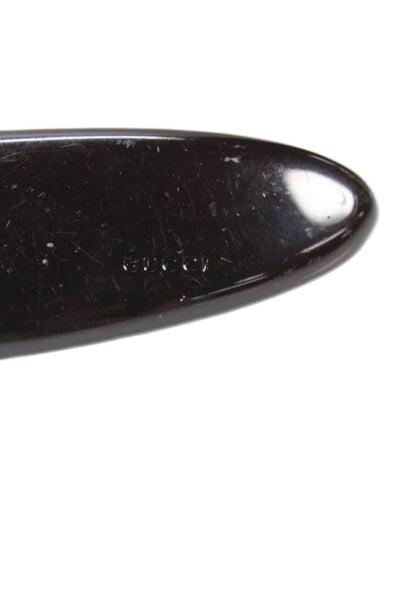 Gucci Womens Black Suede Brown Metal Long Oval Buckle Belt Size 30