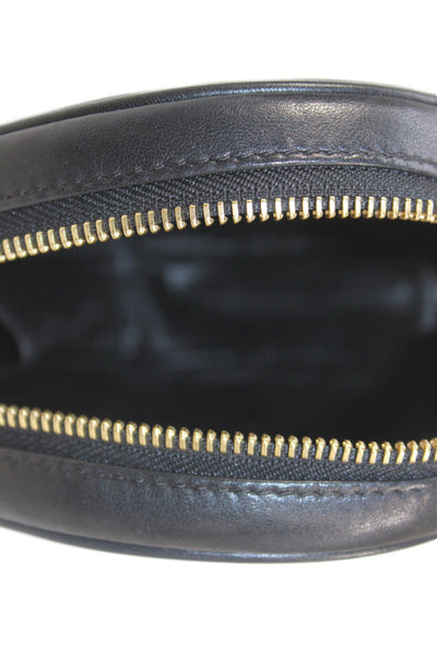 Perrin Womens Leather Zipped Round Cuff Bracelet Wristlet Handbag Black