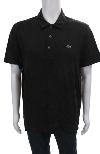 Lacoste Mens Cotton Short Sleeve Casual Polo Black Size 6
