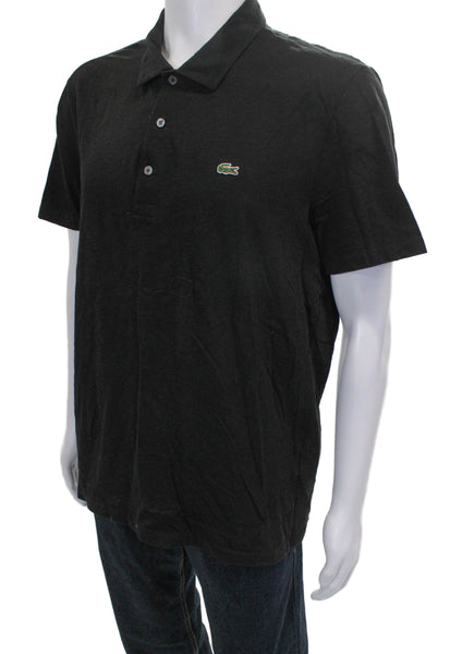 Lacoste Mens Cotton Short Sleeve Casual Polo Black Size 6