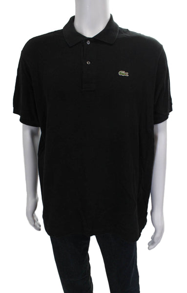Lacoste Mens Cotton Casual Short Sleeve Polo Shirt Black Size 7