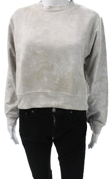 Cotton Citizen Womens Tie Dye Mock Neck Pullover Gray Long Sleeve Size XS