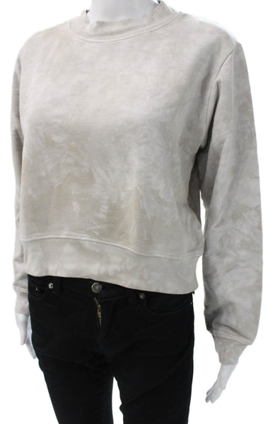 Cotton Citizen Womens Tie Dye Mock Neck Pullover Gray Long Sleeve Size XS