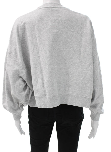The Upside Women Organic Cotton Pullover Crew Neck Gray Long Sleeve Size XS