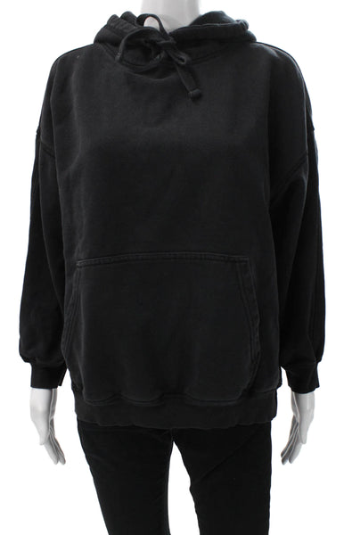 Zara Womens Black Cotton Blend Pullover Hoodie Long Sleeve Size XS