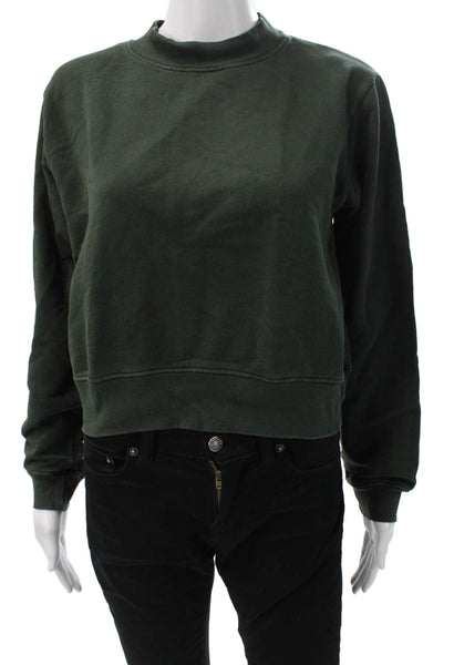 Cotton Citizen Women Mock Neck Pullover Sweatshirt Green Size XS