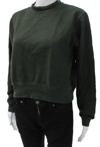 Cotton Citizen Women Mock Neck Pullover Sweatshirt Green Size XS