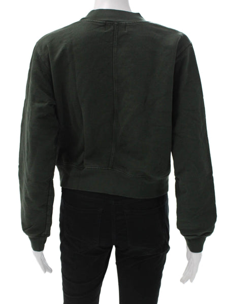 Cotton Citizen Women Mock Neck Pullover Sweatshirt Green Size XS