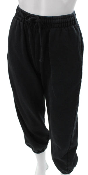 Zara Unisex Adults Black Cotton Blend Sweatpants Drawstring 24 Inseam Size S