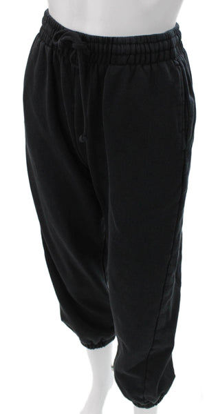 Zara Unisex Adults Black Cotton Blend Sweatpants Drawstring 24 Inseam Size S