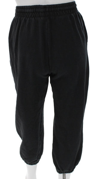 Zara Unisex Adults Black Cotton Blend Sweatpants Drawstring 24 Inseam Size S