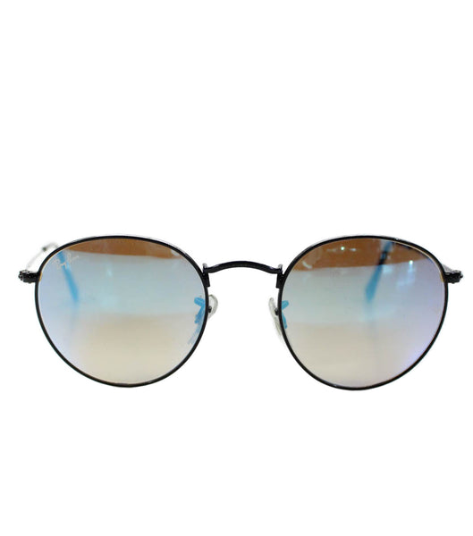 Ray Ban Women's Round Lens Aviator Black Sunglasses