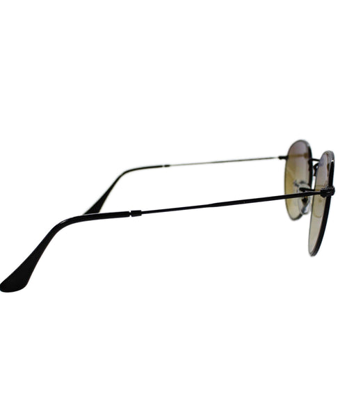 Ray Ban Women's Round Lens Aviator Black Sunglasses