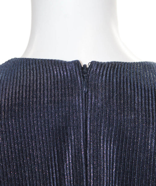 Jonathan Simkhai Women Blue Striped Square Neck Long Sleeve Wrap Dress Size 4