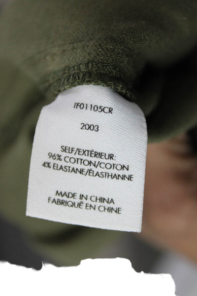 Derek Lam 10 Crosby Women Cargo Pants Green Cotton Tie Waist Size 0