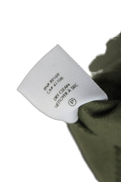 Derek Lam 10 Crosby Women Cargo Pants Green Cotton Tie Waist Size 0