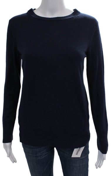 Banana Republic Women Merino Wool Pullover Crew Neck Sweater Blue Size M