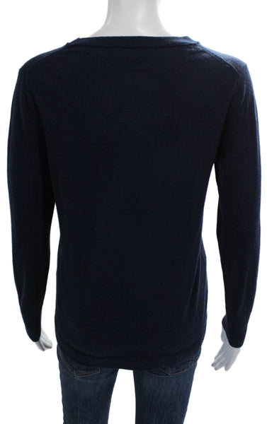 Banana Republic Women Merino Wool Pullover Crew Neck Sweater Blue Size M