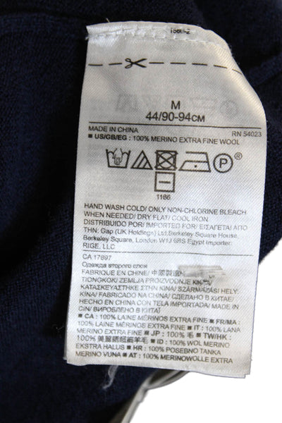 Banana Republic Women Merino Wool Pullover Crew Neck Sweater Blue Size M