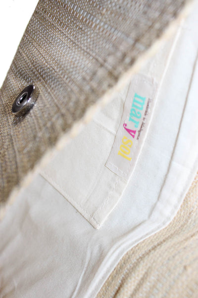 mar Y sol Womens Ruffled Front Button Closure Clutch Handbag Beige