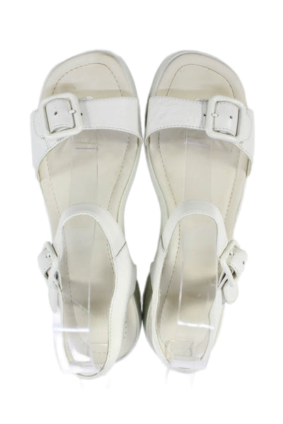 Camper Womens Leather Wedge Heel Slingbacks Sandals White Size 39 9