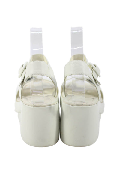 Camper Womens Leather Wedge Heel Slingbacks Sandals White Size 39 9
