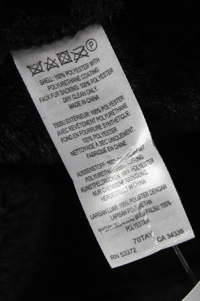 French Connection Women Black Pea Coat Button Polyester Long Sleeve Size M