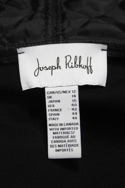 Joseph Ribkoff Women Cardigan Black Rayon Long Sleeve Open Front Size 12