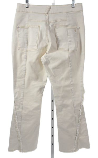 Pilcro Anthropologie Women Flared Jeans High Rise Ivory Size 31