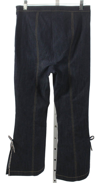 Cinq A Sept Womens Flared Jeans Blue Cotton High Rise Zip Size 4