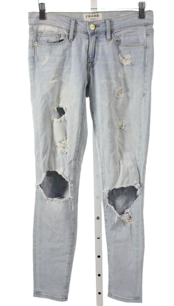 Frame Womens Skinny Jeans Blue Mid-Rise Cotton Size 25