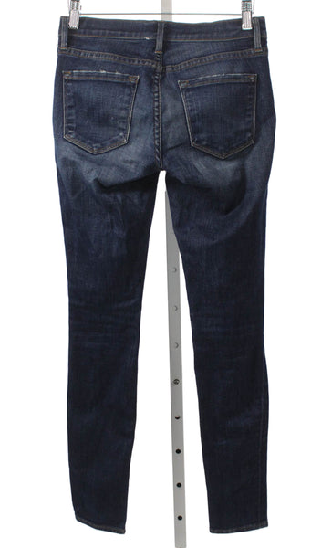 Frame Women Skinny Jeans Blue Mid Rise Cotton Blend Button Size 24
