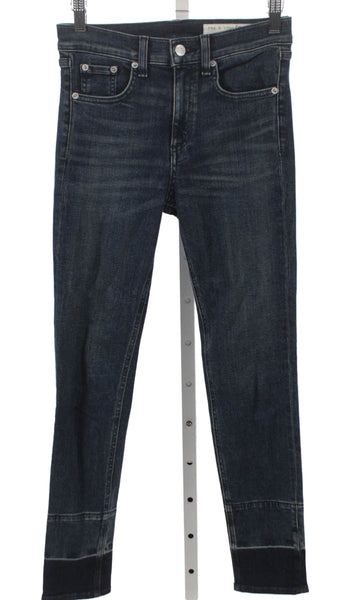Rag & Bone Jean Women Skinny Jeans Blue Mid-Rise Button Size 24