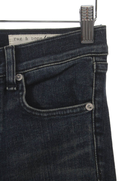 Rag & Bone Jean Women Skinny Jeans Blue Mid-Rise Button Size 24