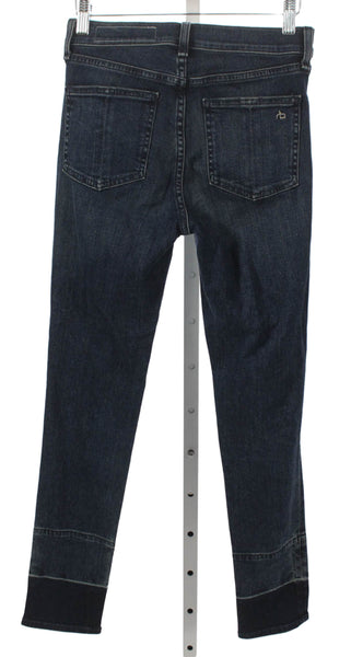 Rag & Bone Jean Women Skinny Jeans Blue Mid-Rise Button Size 24
