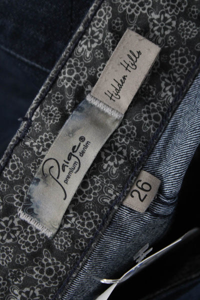 Paige Womens Bootcut Jeans Blue Mid Rise Cotton Blend 30in Size 26