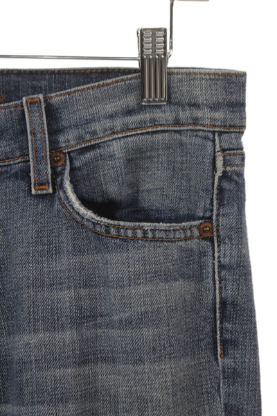 7 For All Mankind Women Bootcut Jeans Blue Mid-Rise Cotton Blend Size 27