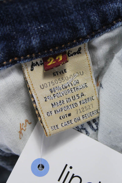 7 For All Mankind Women Bootcut Jeans Blue Mid-Rise Cotton Blend Size 27