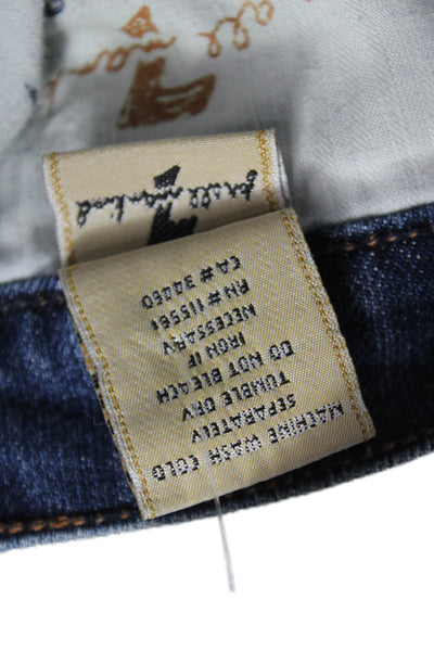 7 For All Mankind Women Bootcut Jeans Blue Mid-Rise Cotton Blend Size 27