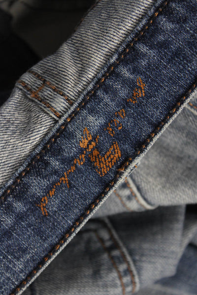 7 For All Mankind Women Bootcut Jeans Blue Mid-Rise Cotton Blend Size 27
