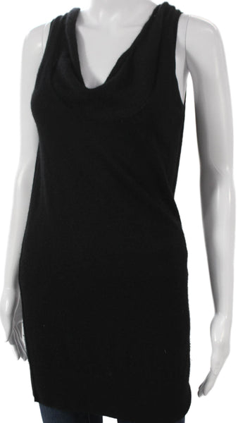 Alice + Olivia Women Black Cashmere Cowl Neck Sleeveless Tunic Pullover Size XS