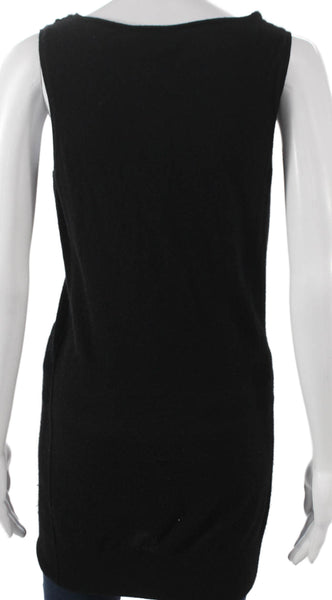 Alice + Olivia Women Black Cashmere Cowl Neck Sleeveless Tunic Pullover Size XS